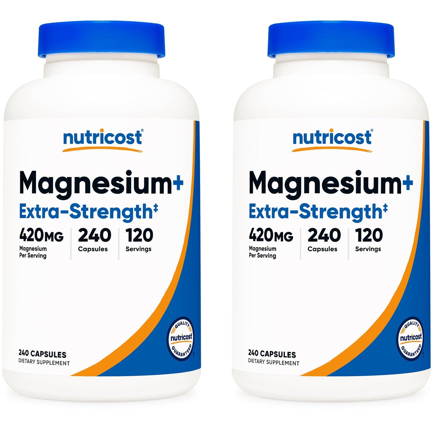 Nutricost Magnesium+ Extra Strength 420mg, 240 Capsules - 120 Servings. Magnesium Oxide and Glycinate - Non-GMO, Gluten Free, Vegan Friendly (Pack of 2)
