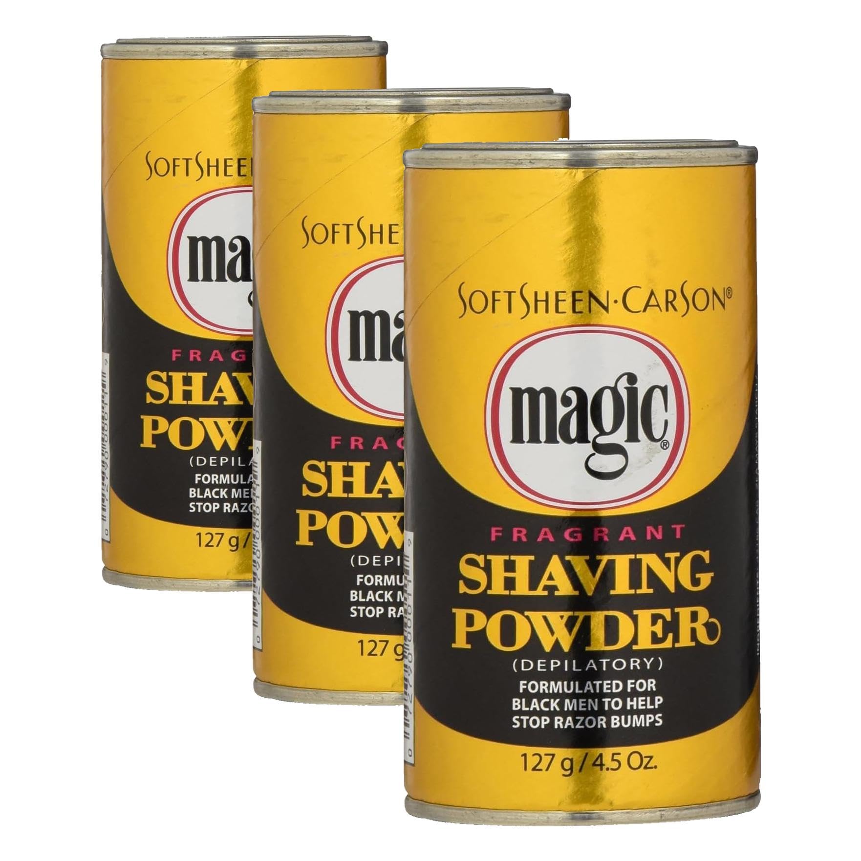 SoftSheen-Carson Magic Razorless Shaving for Men, Magic Shaving Powder with Fragrance, Coarse Textured Beards, Formulated for Black Men, Depilatory, Helps Stop Razor Bumps, Since 1901, 4.5 oz