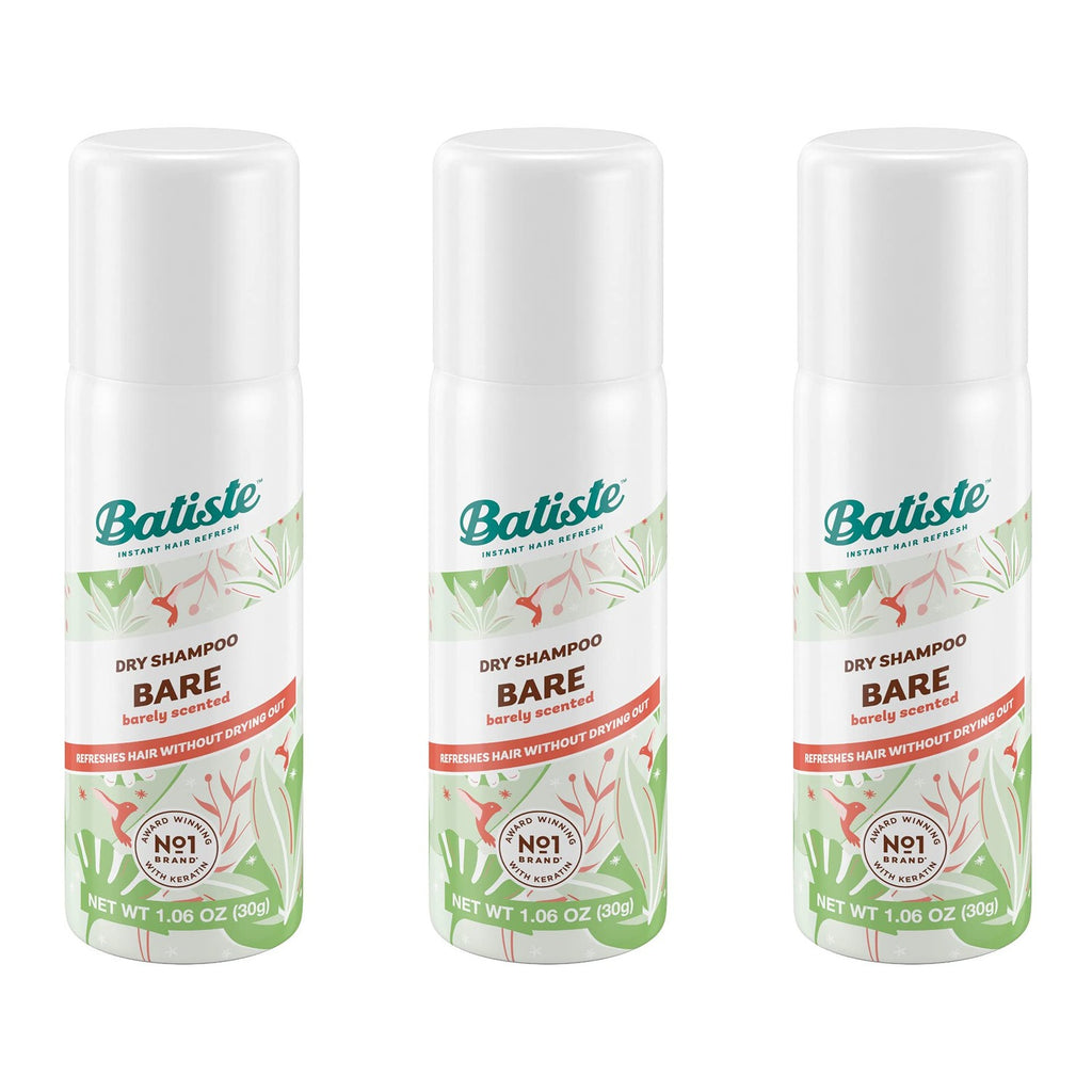 Batiste Dry Shampoo Bare Mini Travel Size 1.06 oz (Pack of 3)