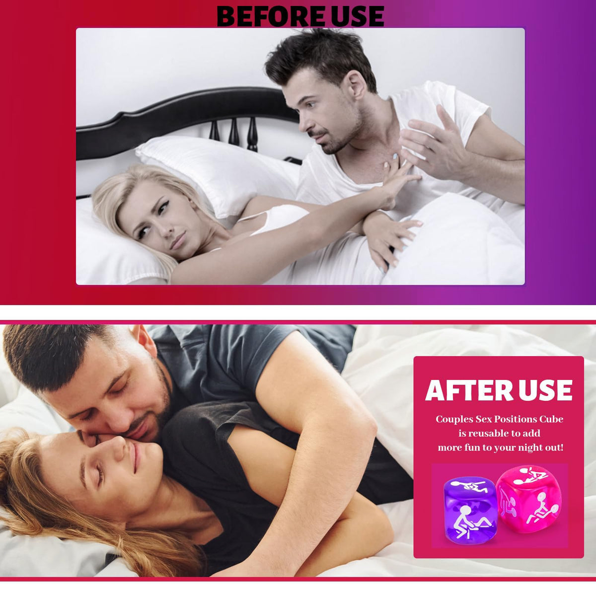Erotic Positions Sex Dice Sex Game, Naughty Date Night Dice Adult Sex Toys for Couples with 12 Positions for Foreplay & Sexual Pleasure, Fun Couples Games Bedroom Sex Toy Gifts