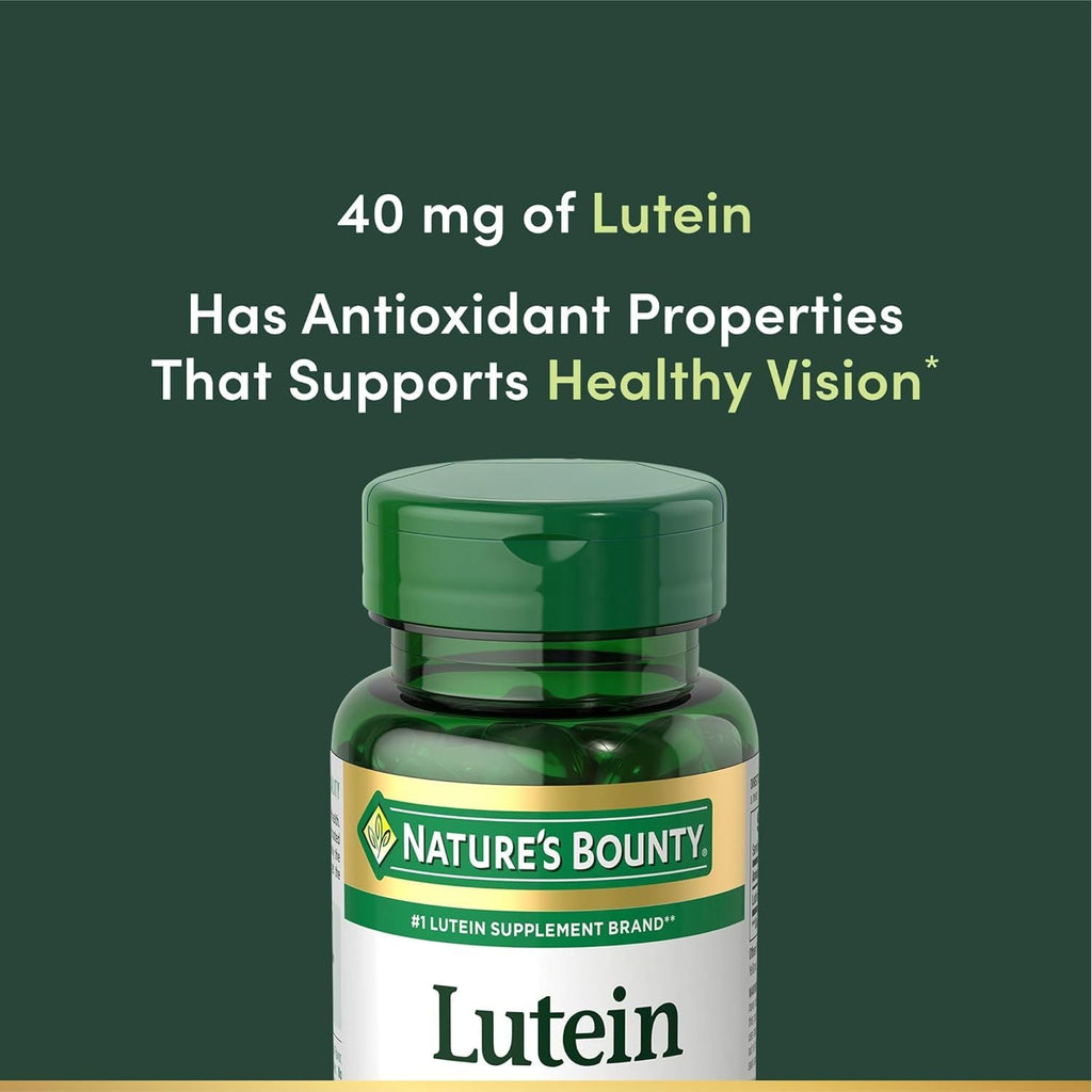 Buy now Nature's Bounty Lutein Pills, Eye Health Supplements and Vitamins, Support Vision Health, 40 mg, 30 Softgels at indiglob india
