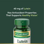 Buy now Nature's Bounty Lutein Pills, Eye Health Supplements and Vitamins, Support Vision Health, 40 mg, 30 Softgels at indiglob india