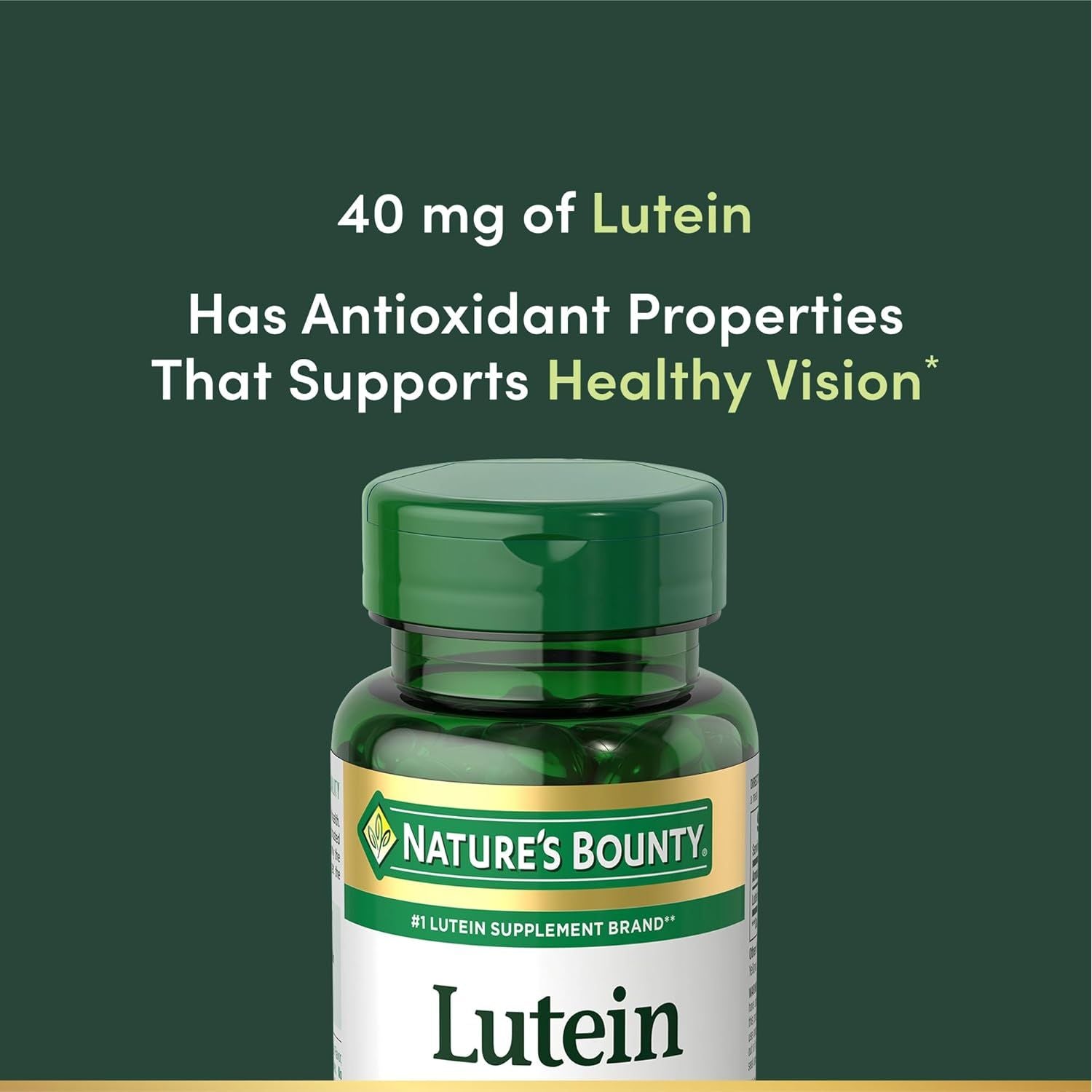 Buy now Nature's Bounty Lutein Pills, Eye Health Supplements and Vitamins, Support Vision Health, 40 mg, 30 Softgels at indiglob india