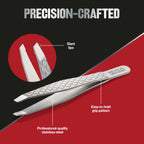 Buy now Revlon Slanted Tip Tweezers for Men, Ultra-Sharp for Precision Eyebrow Shaping and Facial Hair Removal, Larger Non-Slip Grip, Stainless Steel, 1 count at indiglob india