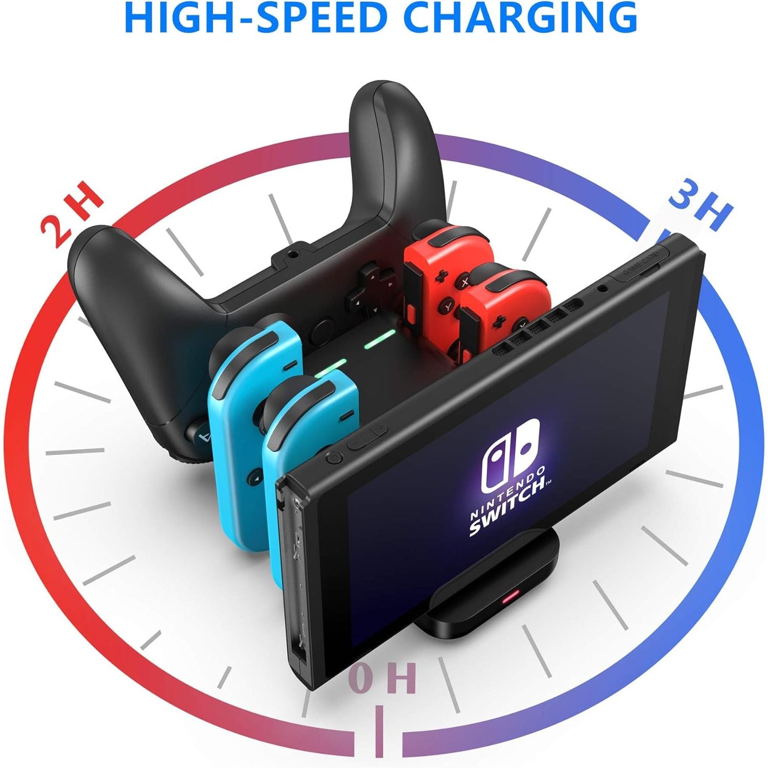Buy now Upgraded Controller Charger Dock Station for Nintendo Switch Pro Controller and Joy con, FANPL 6-in-1 Charging Stand for Switch & OLED Model & Lite with Charging Indicator and Type C Charging Cable at indiglob india