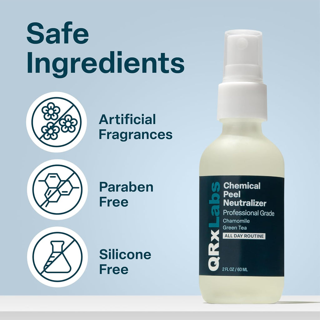 Buy now QRxLabs Chemical Peel Neutralizer Spray - 2 Fl Oz Mist - Glycolic Acid Peel Neutralizer for Face Aftercare & pH Balancer at indiglob india