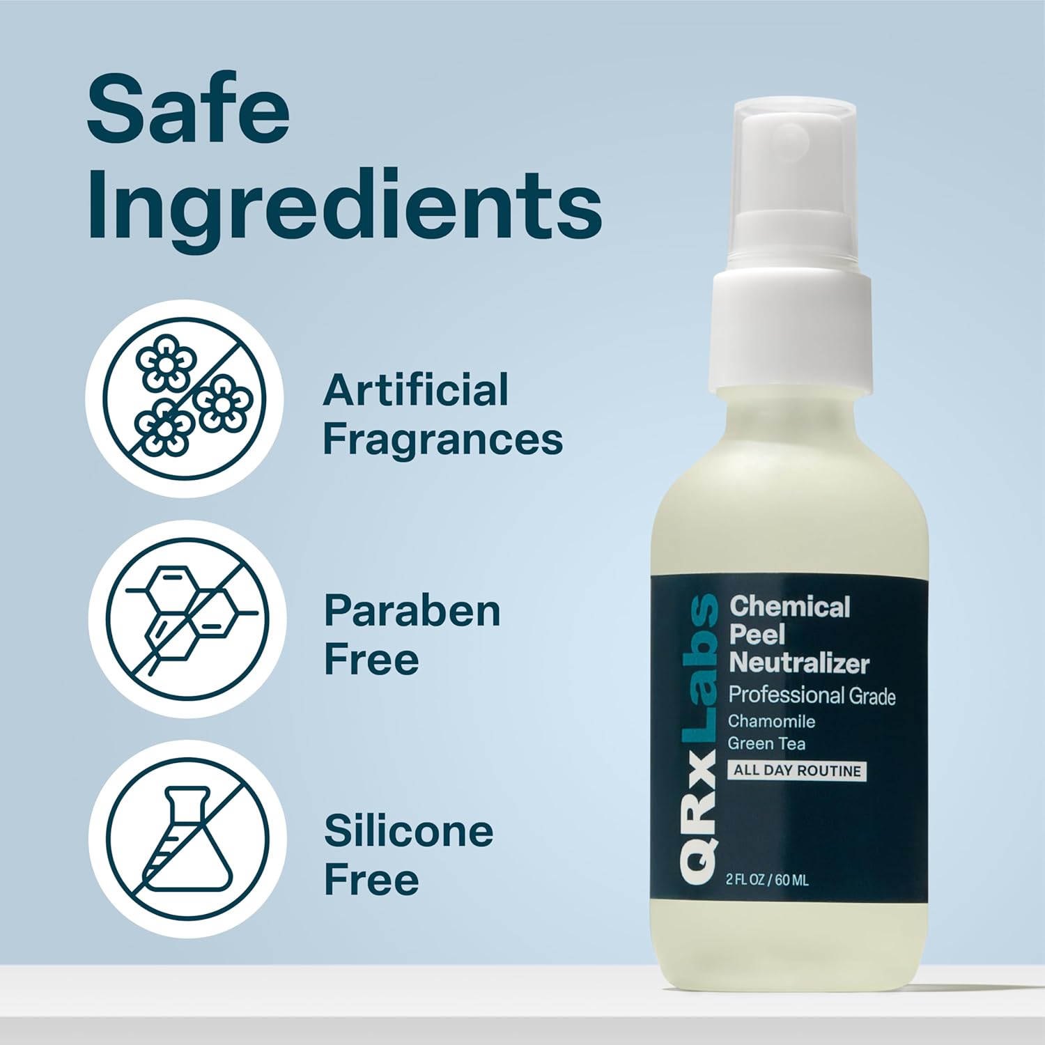 Buy now QRxLabs Chemical Peel Neutralizer Spray - 2 Fl Oz Mist - Glycolic Acid Peel Neutralizer for Face Aftercare & pH Balancer at indiglob india