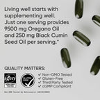 Sports Research® Oil of Oregano 9500mg w/Black Seed Oil, 60 Softgels