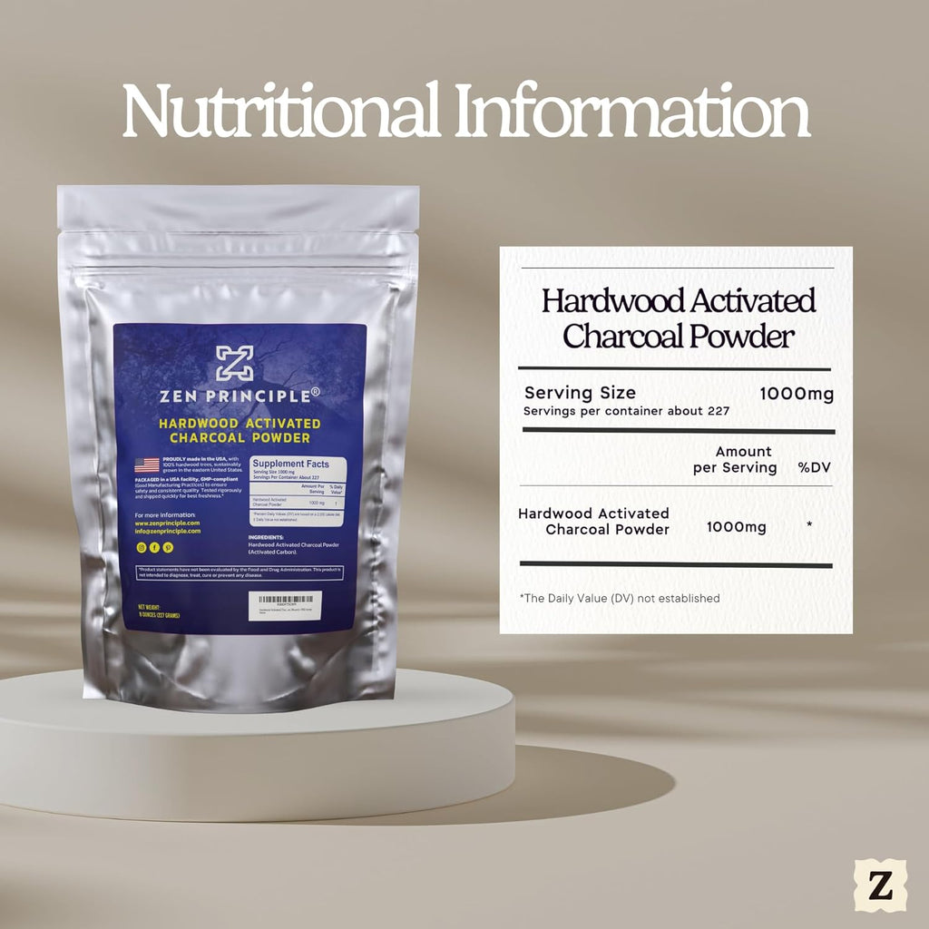 Buy now Zen Principle Hardwood Activated Charcoal Powder 100 Percent from USA Trees. All Natural. Whitens Teeth, Rejuvenates Skin and Hair, Supports Better Digestion, 8 oz. at indiglob india