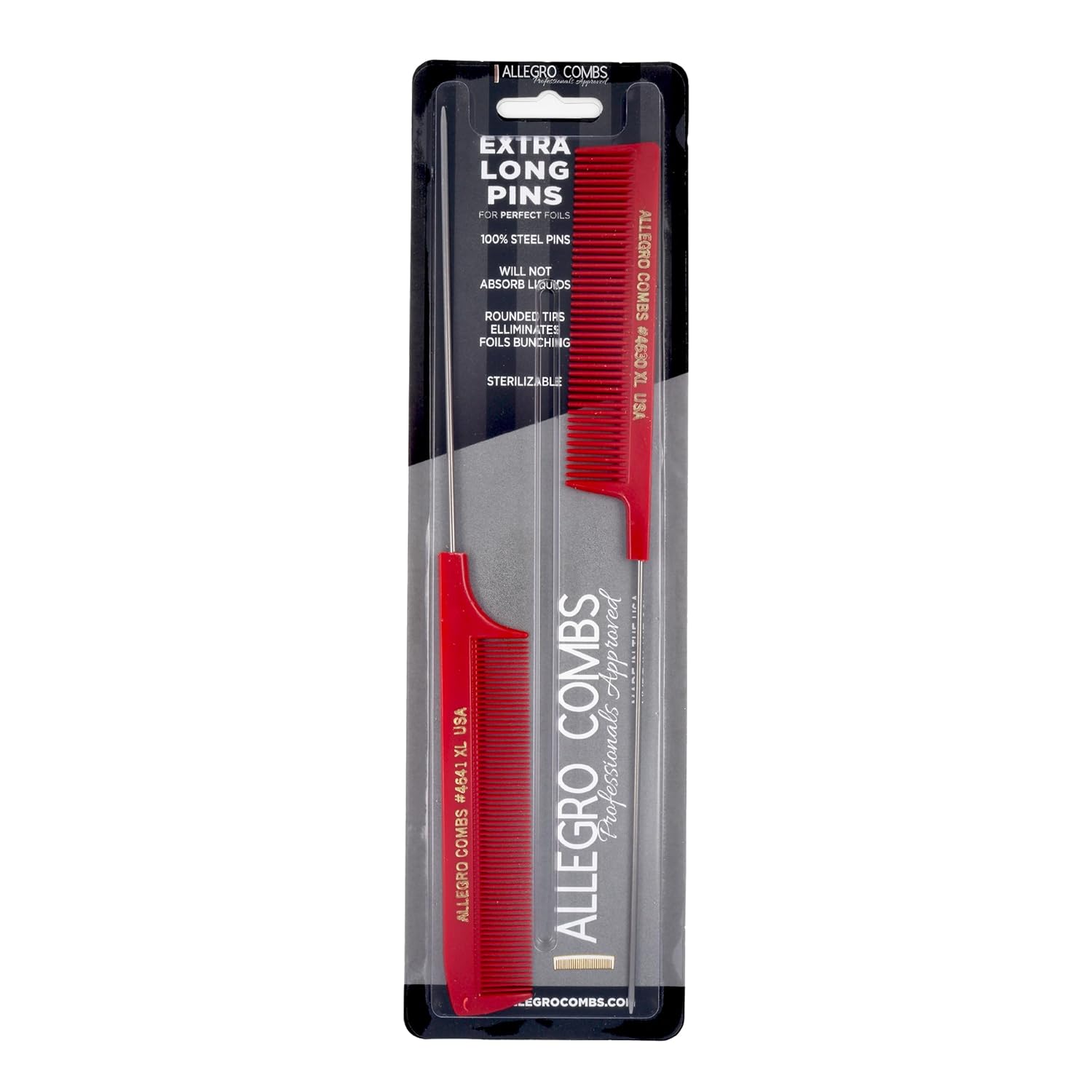 Buy now Allegro XL Pintail Rat Tail & Parting Combs - Metal Tail Foiling & Pin Combs (2 Pc. AQUA & WHITE) Red at indiglob india
