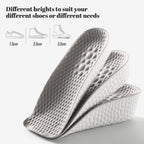 Height Increase Insoles for Men and Women, Foot Arch Contour Shoes Lifts for Men Orthopedic Heel Lift Cushion Gel Leg Discrepancy Balancer (Grey,3 Pairs - 1.5cm 2.5cm 3.5cm) (Grey)