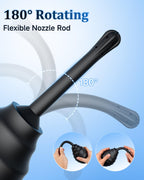 Beisar Enemas Anal Douche for Men Women - 9 Hole Anti Backflow Enema Bulb with Flexible Silicone Nozzle for Colon Cleanse, Feminine Care Shower Enema Douches Kit Cleaner Flusher 11.1 Ounce