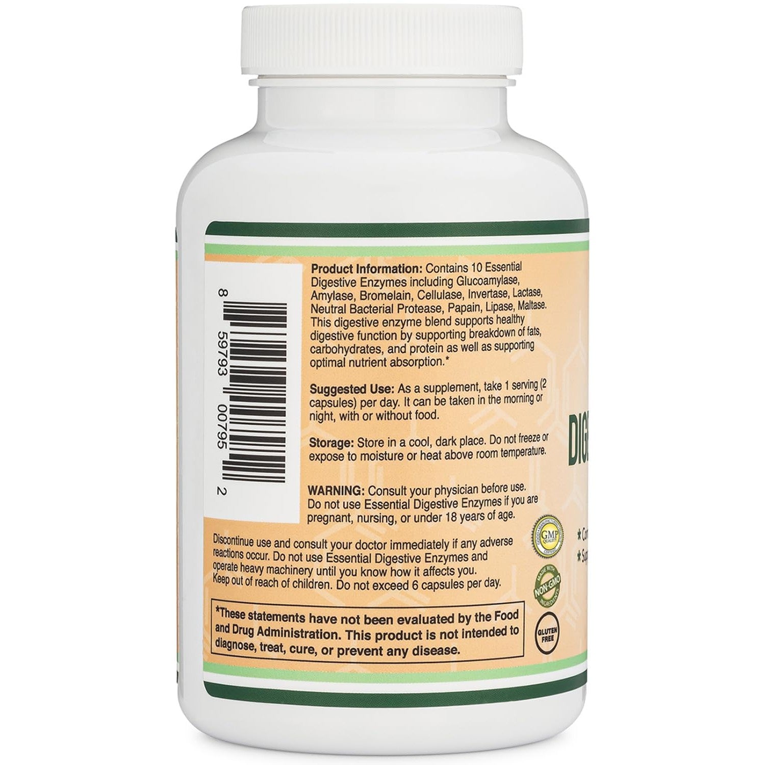Digestive Enzymes 800mg, All 10 Essential Enzymes, Bloating + Meal Comfort | Digestive Enzyme Supplement for Bloating + Gas Relief, Amylase, Lipase, Lactase + Bromelain + 6 More, Take With Meals