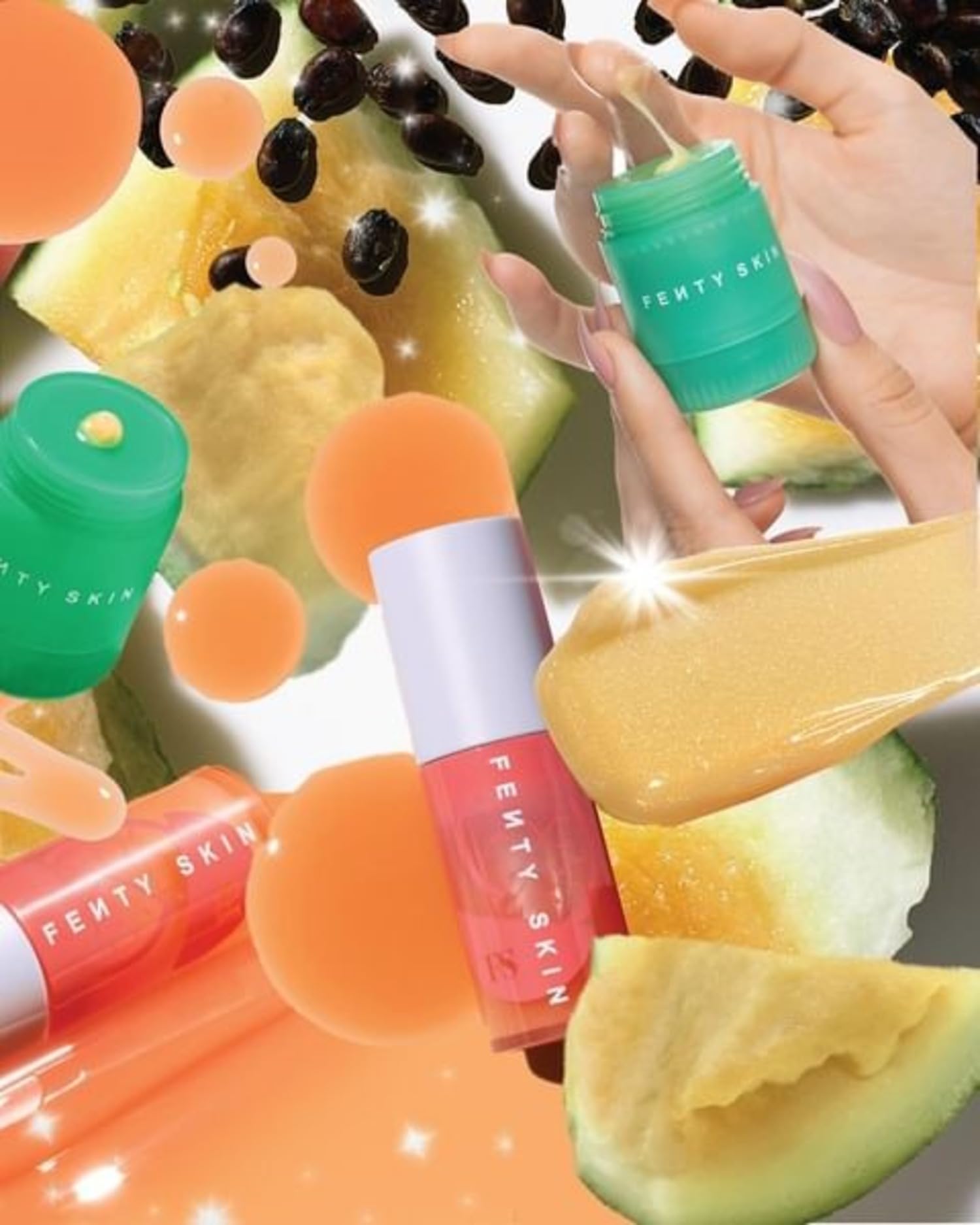 Buy now Fenty Skin Fenty Treatz Hydrating + Strengthening Lip Oil - Kalahari Melon at indiglob india
