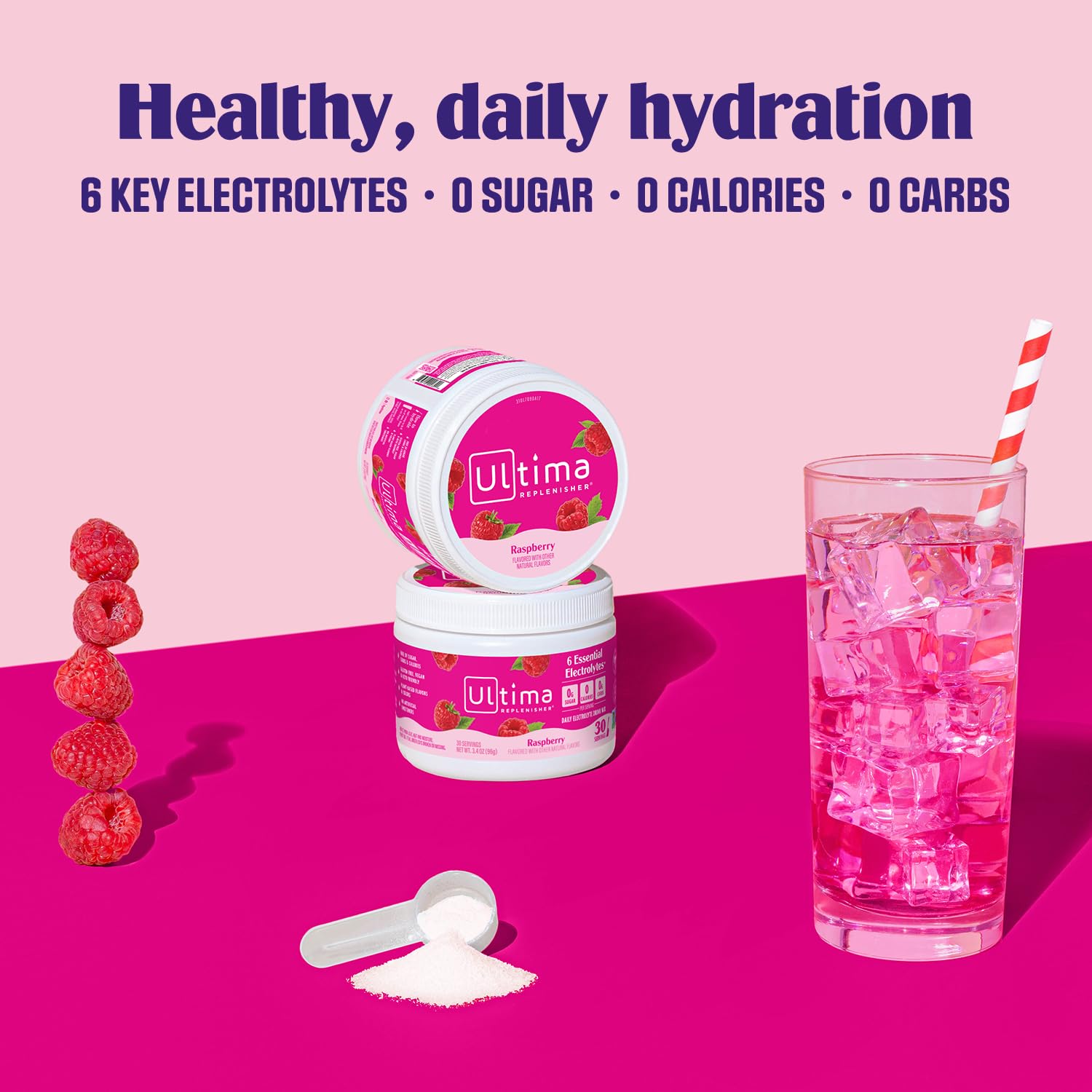 Buy now Ultima Replenisher Daily Electrolyte Powder Drink Mix â€“ Sugar Free â€“ Raspberry, 30 Servings â€“ Hydration Powder with 6 Key Electrolytes and Trace Minerals â€“ Keto Friendly, Vegan, Non-GMO at indiglob india
