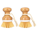Bamboo Dish Scrubber 2 Pack Kitchen Brushes for Dishes Cleaning