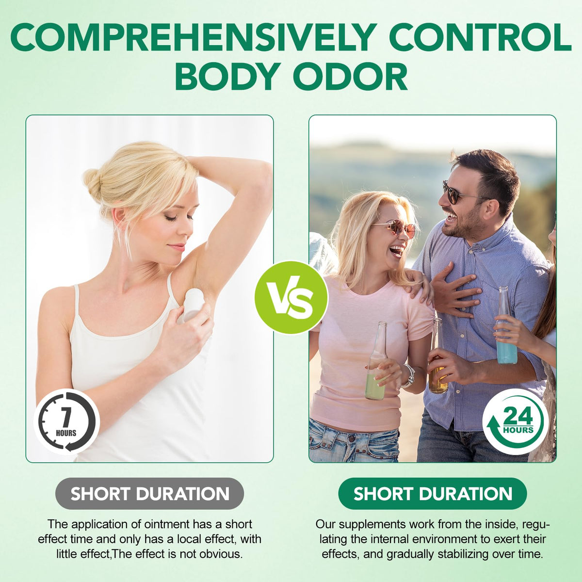 Chlorophyll Body Deodorizing Supplement 120Pcs for Digestion/Gut Health Support, Internal Deodorant Capsules for Overall Freshness, Underarms, Intimate Areas, Private Parts, Natural & Safe Formula|