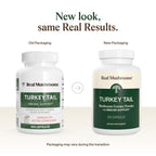 Real Mushrooms Organic Turkey Tail Capsules for Gut Harmony, 200ct