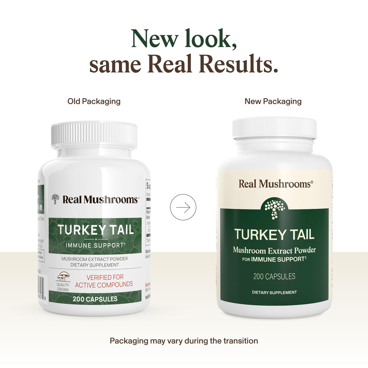 Real Mushrooms Organic Turkey Tail Capsules for Gut Harmony, 200ct