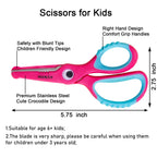 Kids Scissors 5.5 Inch,Blunt Tip Toddler Safety Scissors,3 Pack