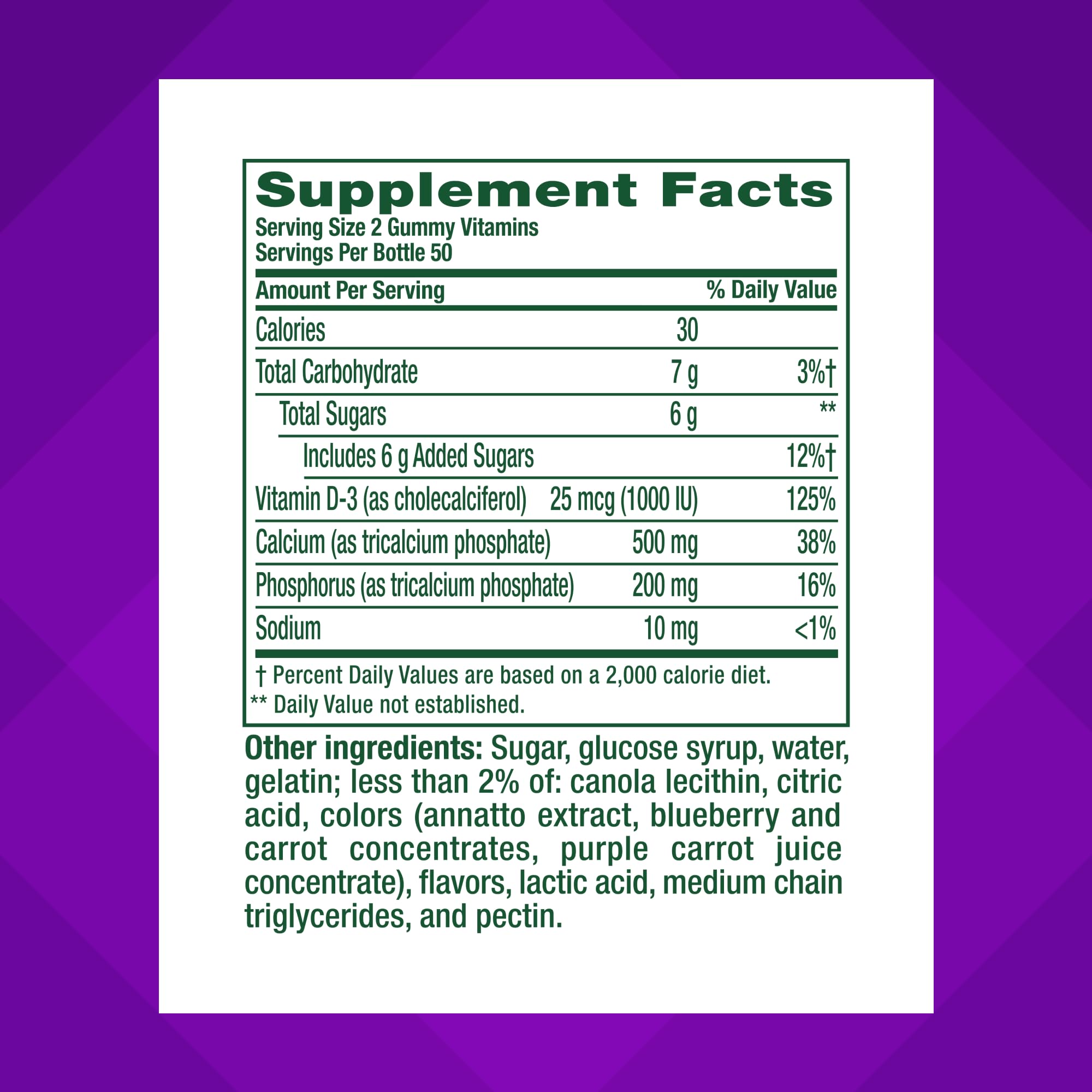 Vitafusion Calcium Gummies | 500 mg | 100 Adult Gummy Vitamins | for Women and Men | with Vitamin D3 | Fruit & Cream Flavors | Gluten and Dairy Free Bone and Teeth Supplement
