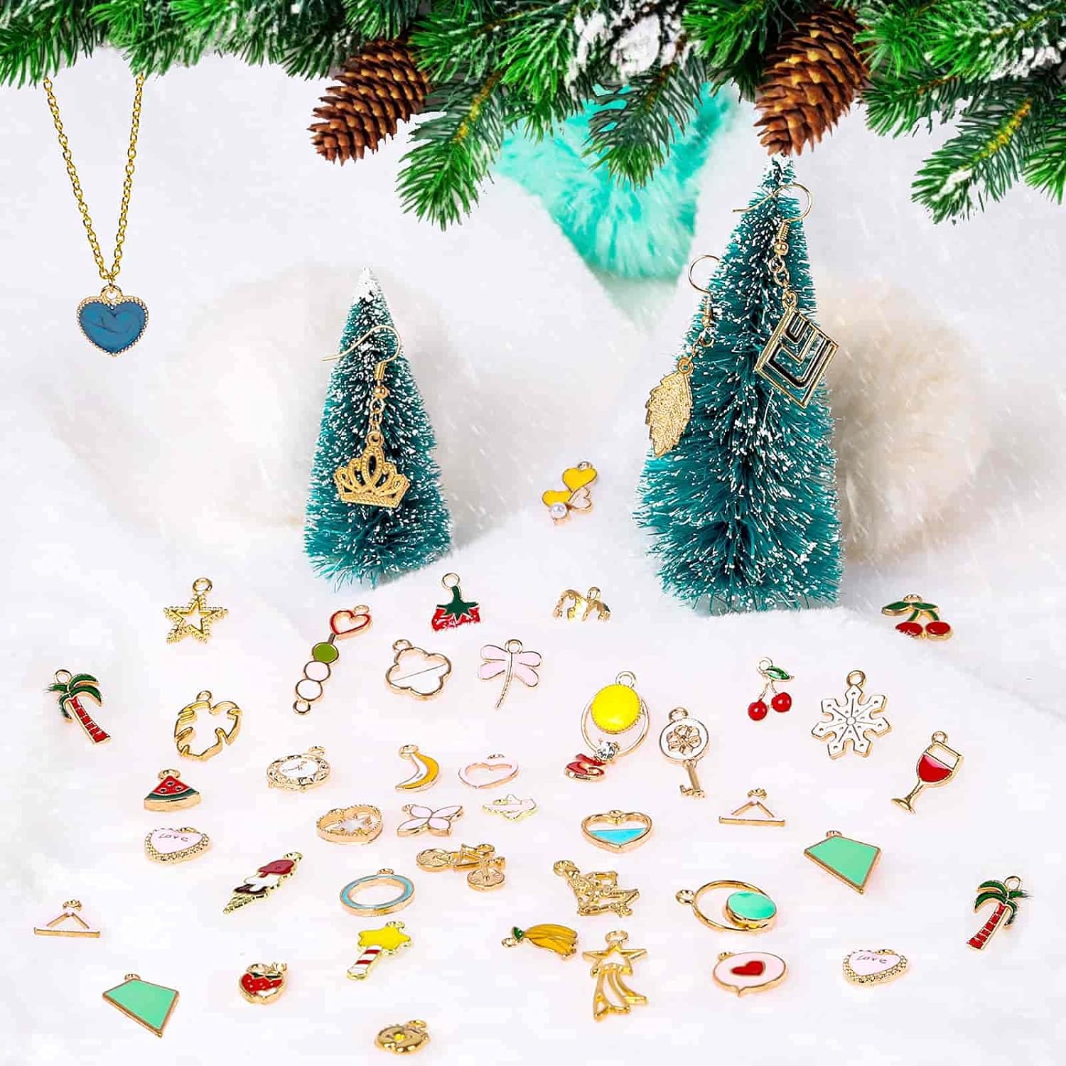 Buy now 200Pcs Charms for Jewelry Making, Assorted Wholesale Mixed Bulk Metal Earring Bangle Charms for DIY Necklace Bracelet Jewelry Making and Crafting (Assorted Color) at indiglob india