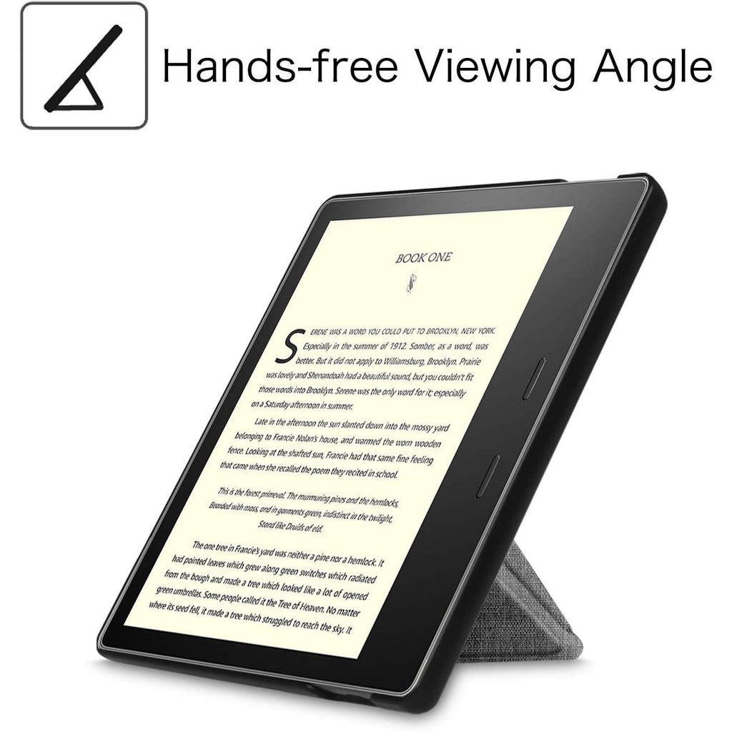 Buy now Fintie Origami Case for 7" Kindle Oasis (10th/9th Generation, 2019/2017 Release) - Slim Fit Stand Cover Support Hands Free Reading with Auto Wake Sleep, Denim Charcoal at indiglob india