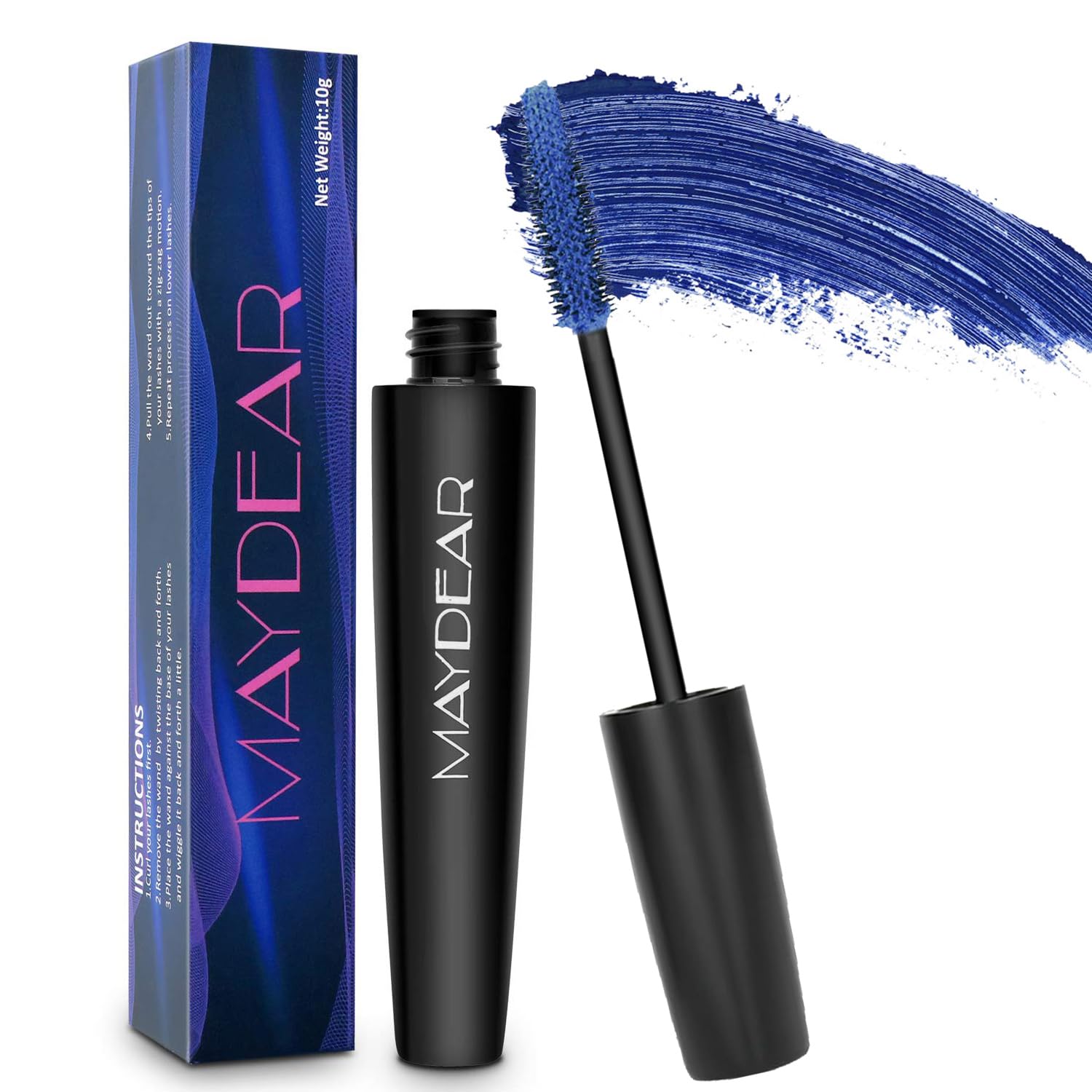 Buy now Maydear Dark Green Waterproof Long Lasting Smudgeproof Mascara for Women's Eye Makeup Gray Purple at indiglob india