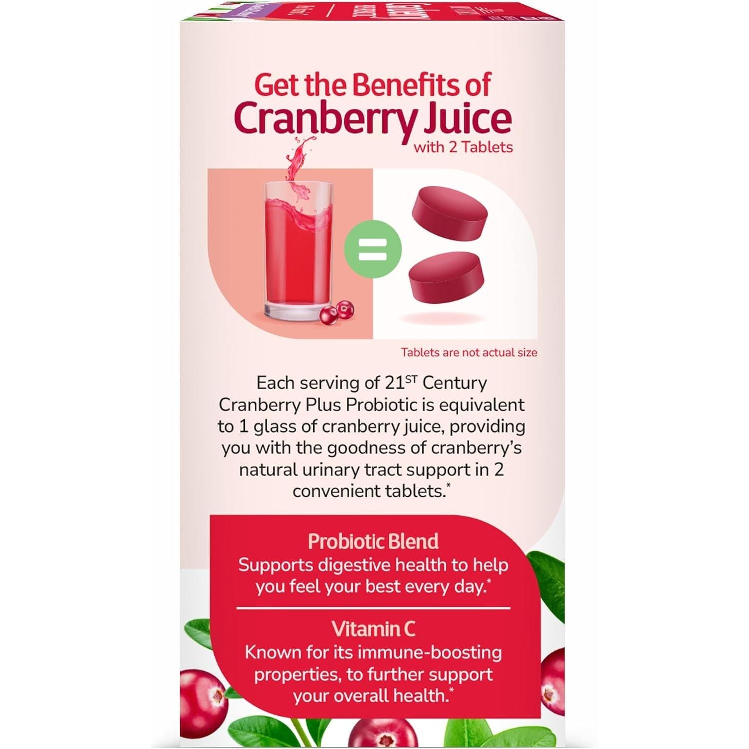 Buy now 21st Century Cranberry Plus Probiotic Tablets, 60 Count at indiglob india