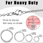600PCs Large Heavy Duty Stainless Steel Jump Rings, Silver