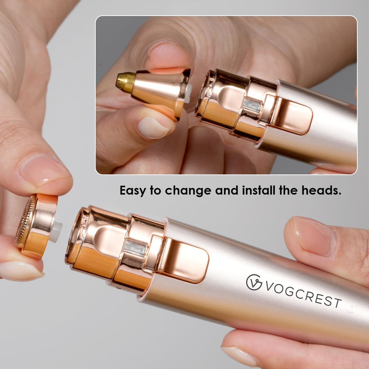 Replacement Heads for Eyebrow Facial Trimmer: Original Heads Replacement Set for 2 in1 Facial Eyebrow Trimmer - Suitable for Model VG-102, VG-1023,VG-1024