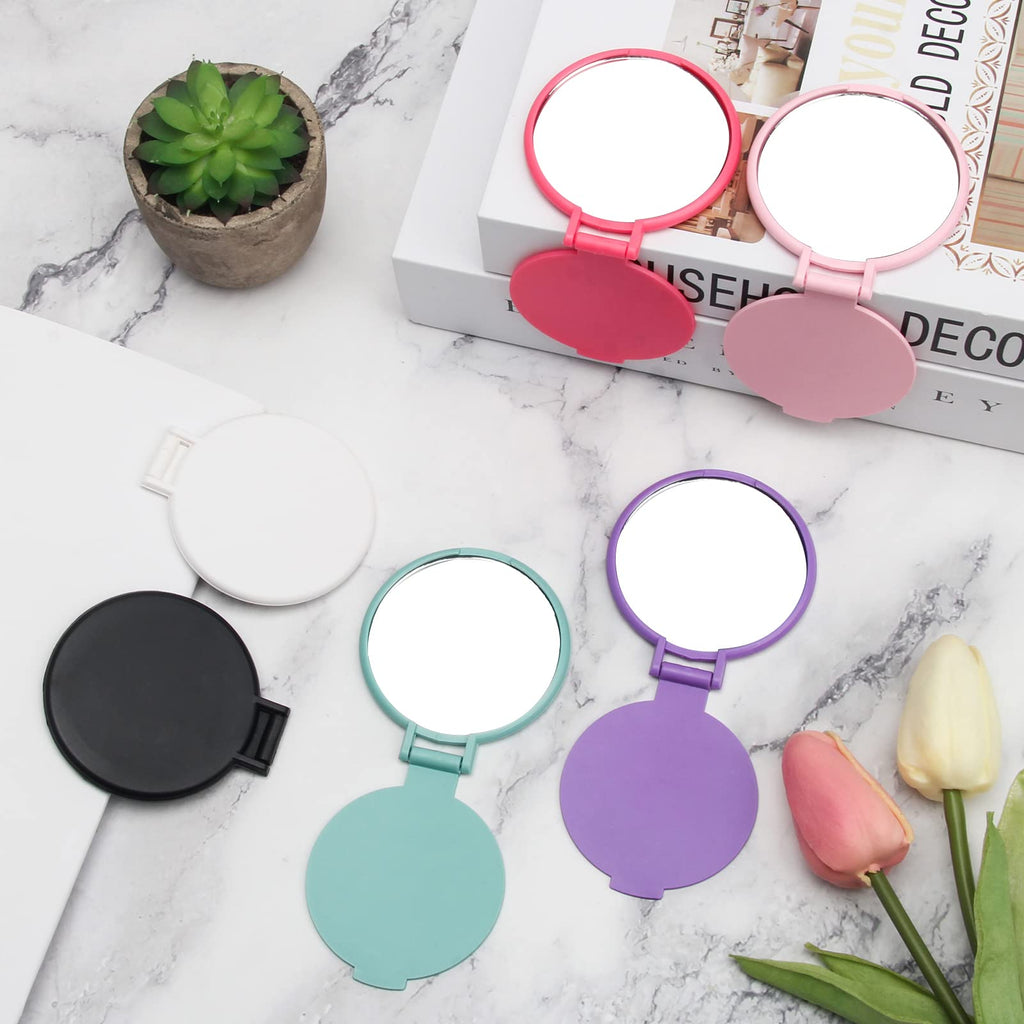 Windspeed 12P Mini Folding Mirror Round Compact Mini Handheld Makeup Mirror