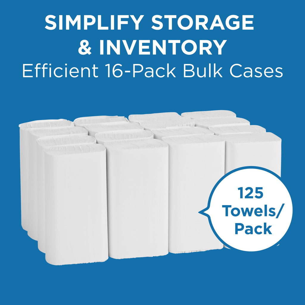 Pacific Blue Select by Georgia-Pacific PRO Multifold Premium 2-Ply Paper Towels, White, 3.2” Folded Width, 125 Towels Per Pack, 16 Packs Per Case, 21000