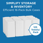 Pacific Blue Select by Georgia-Pacific PRO Multifold Premium 2-Ply Paper Towels, White, 3.2” Folded Width, 125 Towels Per Pack, 16 Packs Per Case, 21000
