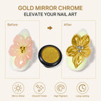 MIZHSE 3D Sculpting Gel enhances nail art with a gold mirror chrome finish. Verified by CuratCart for quality assurance.