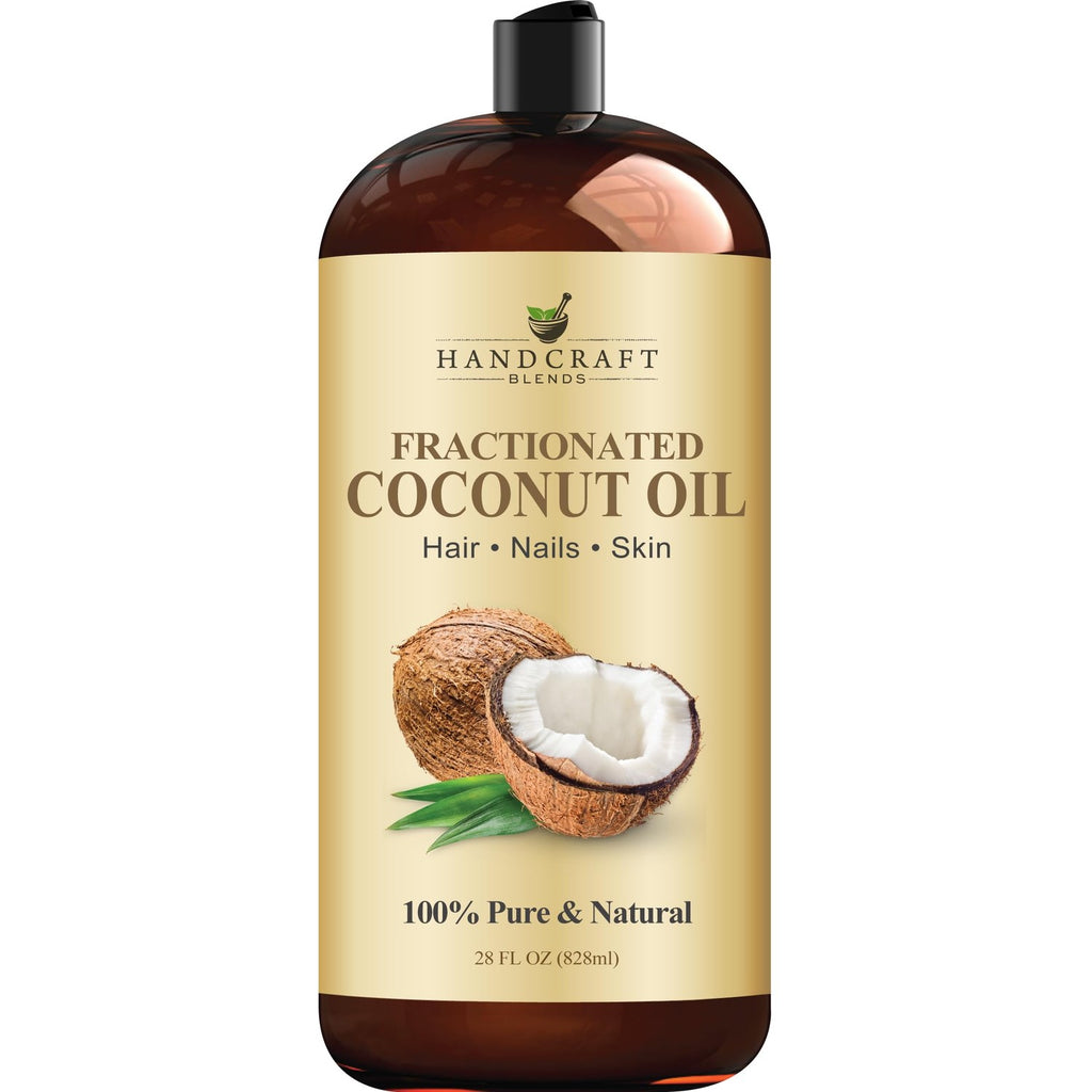 Handcraft Blends Fractionated Coconut Oil - 16 Fl Oz - 100% Pure and Natural - Premium Grade Carrier Oil for Skin, Hair and Body - Massage - Hair Tonic