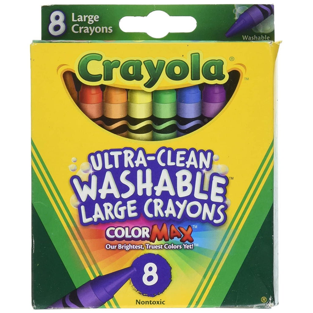 Crayola Washable Crayons, Large Size, 8 Colors, Pack of 1
