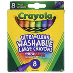 Crayola Washable Crayons, Large Size, 8 Colors, Pack of 1