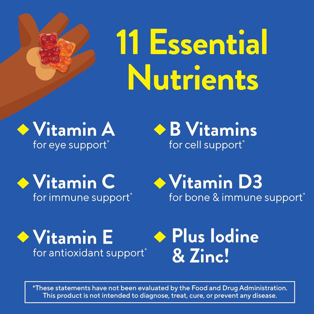 Buy now L'il Critters Gummy Vites Daily Kids Multivitamins Assorted Fruit Flavors for Ages 2+ Toddlers & Kids, Gummy Vitamin with Vitamin C and D, 95-190 Day Supply, 190 Gummies at indiglob india