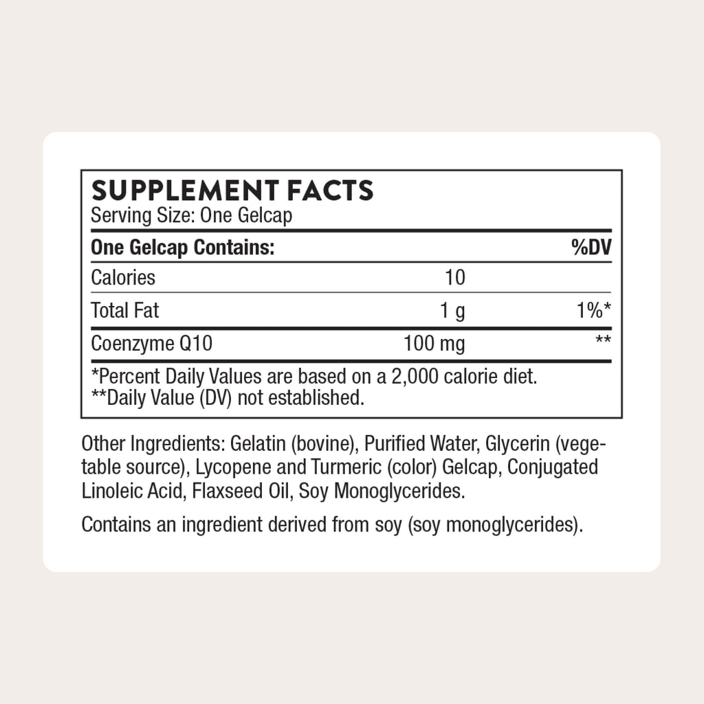 THORNE CoQ10, 100 mg Optimally Absorbed Ubiquinone Supplement, 60 Softgels | Supports Heart Health, Brain Function, Cellular Energy Production & Healthy Aging*, Gluten-Free, NSF Contents Certified