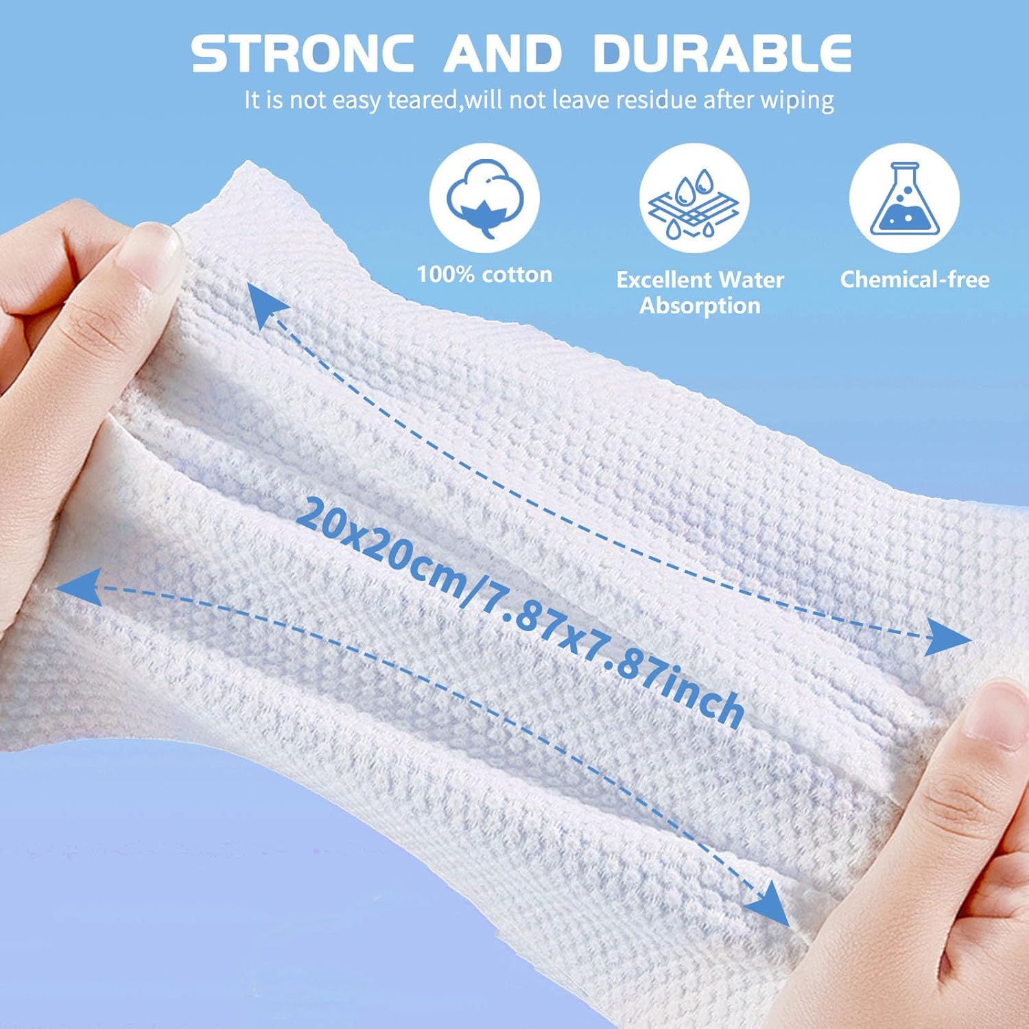 Buy now Cotton Facial Dry Wipes, 100 Count, Deeply Cleansing Disposable Face Towel Wash Cloth, Multi-Purpose for Skin Care, Make-up and Face Wipes, Facial Cleansing at indiglob india