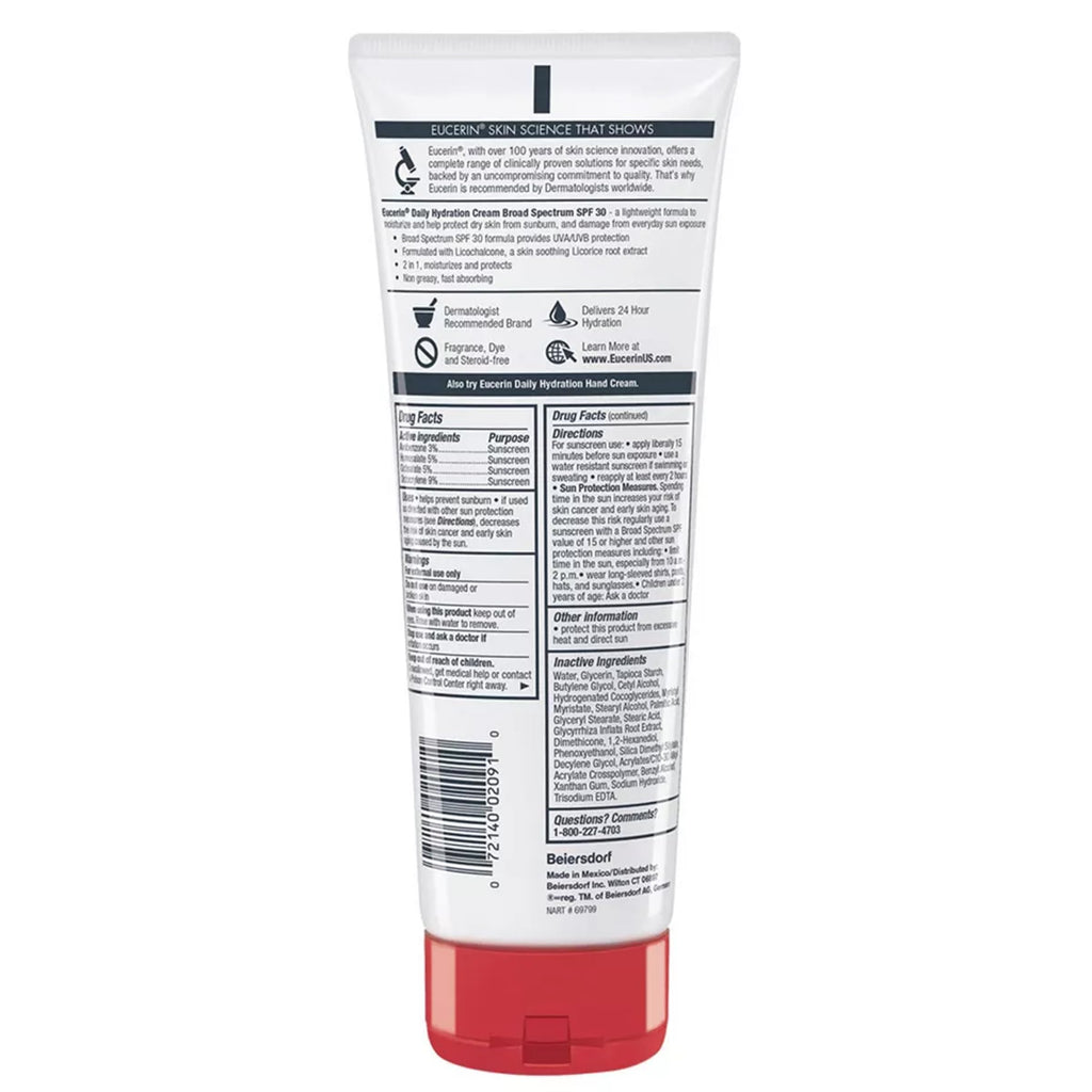 Buy now Eucerin Daily Hydration Broad Spectrum SPF 30 Sunscreen Body Cream for Dry Skin, Fragrance Free Sunscreen Moisturizer, 8 Oz Tube at indiglob india