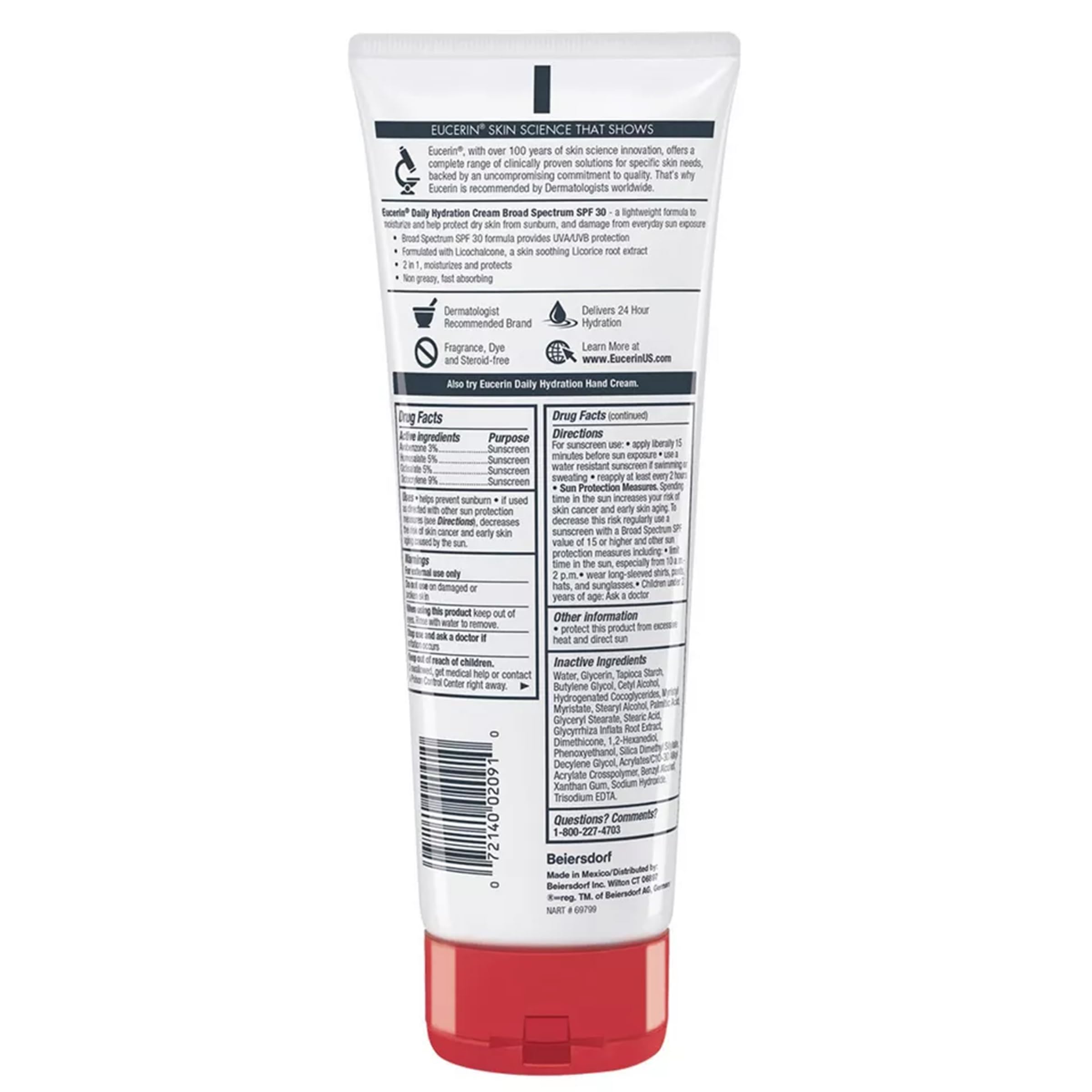 Buy now Eucerin Daily Hydration Broad Spectrum SPF 30 Sunscreen Body Cream for Dry Skin, Fragrance Free Sunscreen Moisturizer, 8 Oz Tube at indiglob india