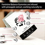 Feminine Balance Gummies for Women’s,Premium Feminine Balance Gummies， Vegan Hawaiian Pineapple, pH Balance, Healthy Odor, Flora and Immune Support, Vaginal Health Support,60 Gummies