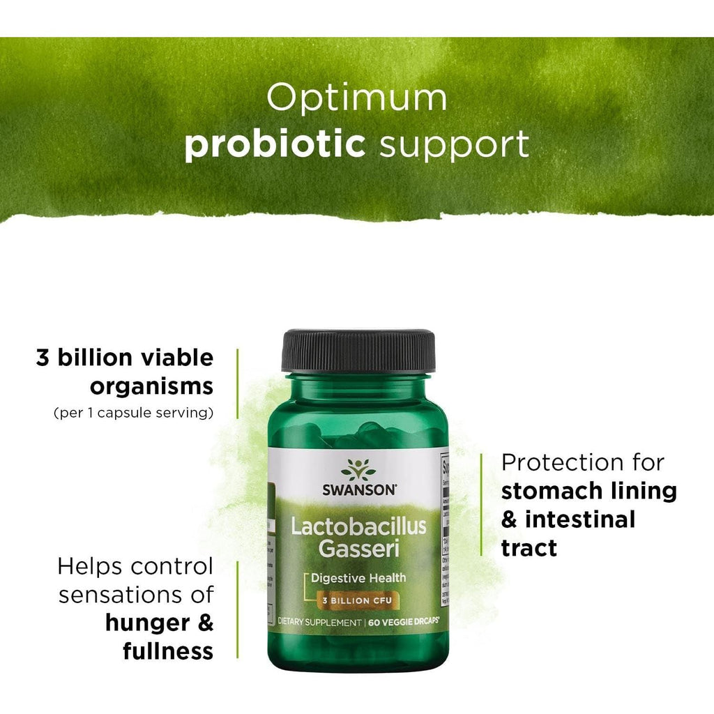 Buy now Swanson Lactobacillus Gasseri - Probiotic Supplement Supporting Digestive Health with 3 Billion CFU - Design-Release Satiety & Fat Metabolism Support - (60 Veggie Capsules) at indiglob india
