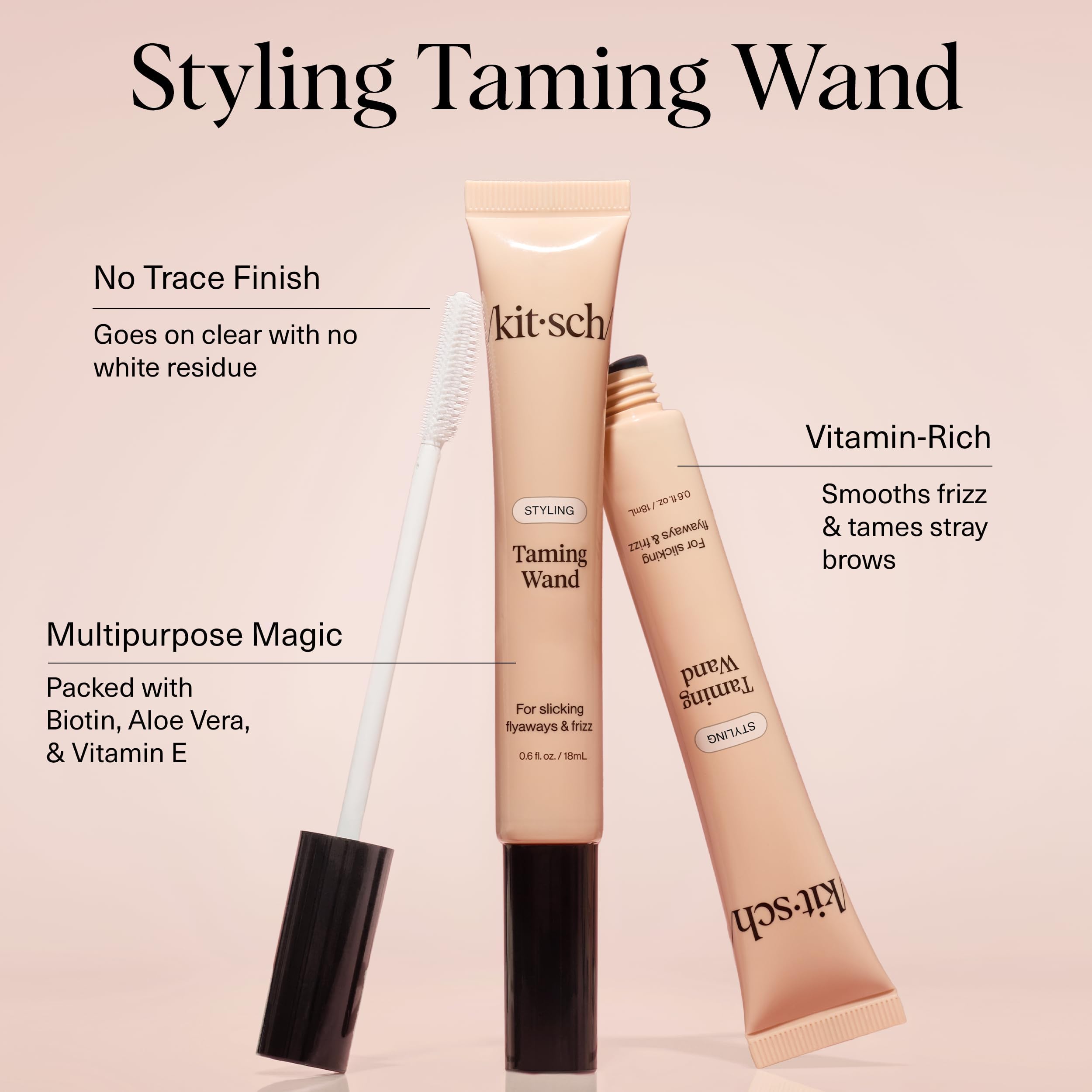Kitsch Hair Taming Wand – With Biotin, Aloe & Vitamin E - 18mL | Fly Away Stick For Hair – Clear Hair Mascara for Flyaways, Baby Hair, Slick Back – Travel Size Hair Styling Products