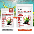 ALLBIZ Astaxanthin 24mg | 250 Softgels | 250-Day Supply | Premium Antioxidant Supplement Supports Eye, Skin, Brain & Liver Health | Natural Microalgae Source, Non-GMO, Gluten Free