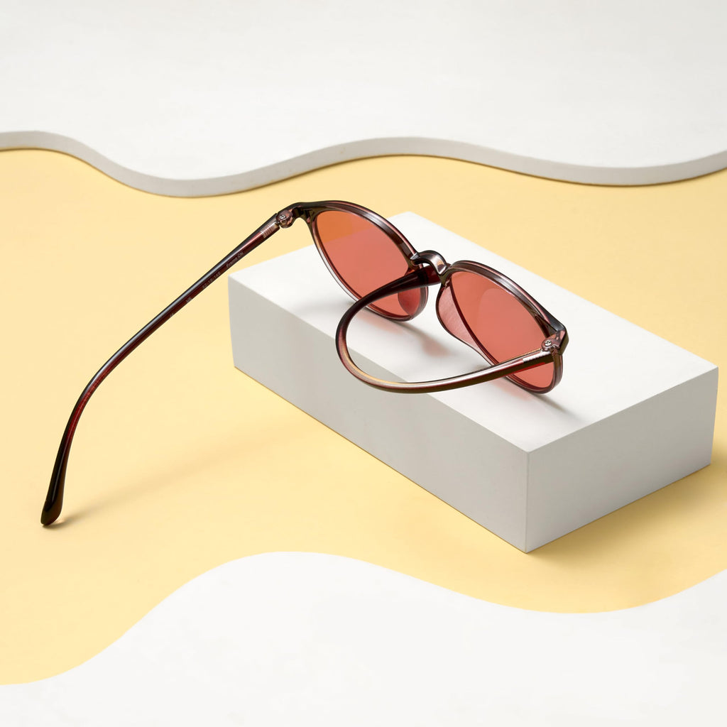 BRADDELL Indoor FL-41 Rose & Outdoor FL-60 Brown Tinted Migraine Light Sensitivity Glasses for Fluorescent LED Glare, Photophobia and Concussion (MEDIUM-SMALL)