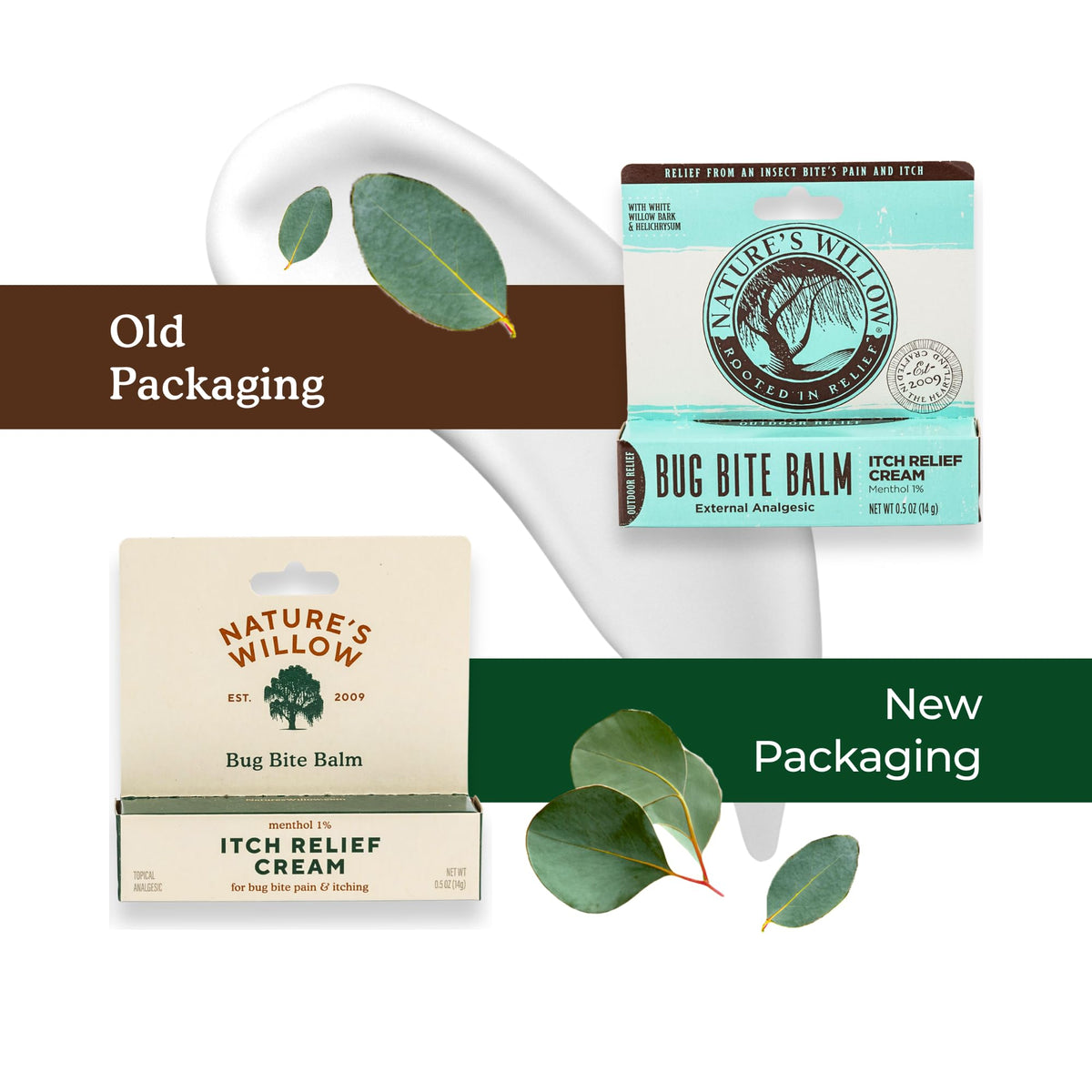 Nature's Willow Bug Bite Balm Natural Itch Relief Cream for Alleviating Insect Bite Irritation | Topical Willow Bark Cream with Essential Oils and Cooling Menthol | 0.5 fl oz