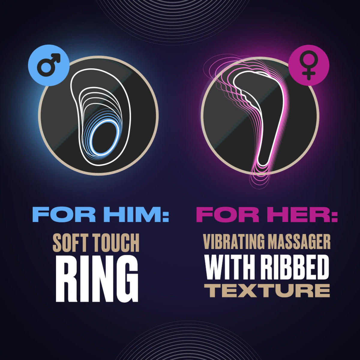 Trojan Dual Pleasure Vibrating Ring, Vibrator for Couples
